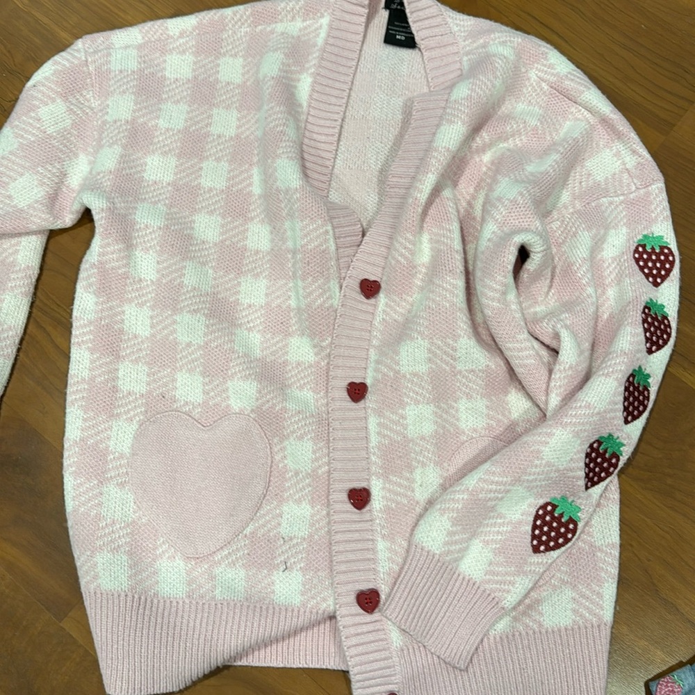 Hot Topic Strawberry Cardigan Sweater